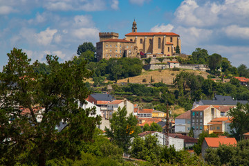monumental set of Saint Vincent del Pino, in monforte de lemos, lugo, formed by the Tower of Homage, the Palace of the Condal and the Benedictine Monastery, present-day tourist site