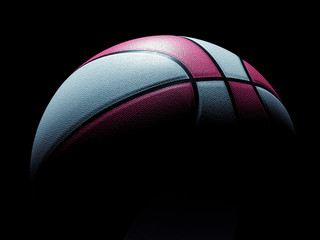 Magenta and white modern basketball ball for men or women on black background