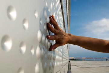 détails du mur de l'opéra à Oslo