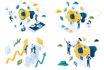 Set design web page templates of achieving goal. Modern illustration concepts for website and mobile website development