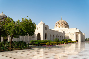 The Sultan Qaboos grand mosque in Oman from outside