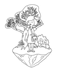 Teenager girl cartoon design vector illustrator