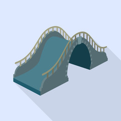 Isolated object of bridge and pedestrian logo. Collection of bridge and concrete stock symbol for web.