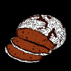 brot zeichnung 4 farbig typisch deutsch