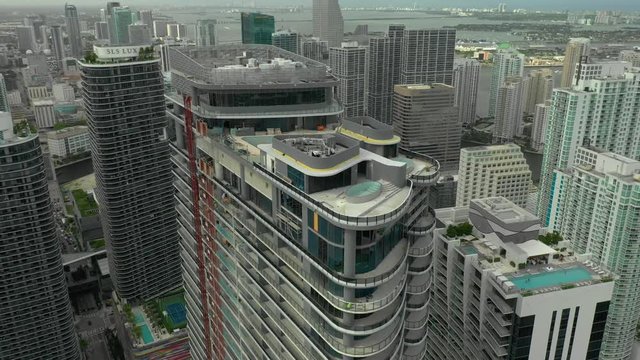 Brickell Flatiron Miami Downtown 4k aerial