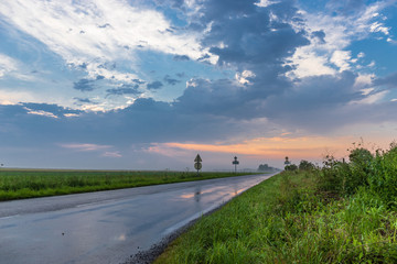 wet road after the storm