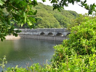 Fototapeta na wymiar Burrator Reservoir in Dartmoor National Park, Devon, UK, reservoir supplies drinking water to the city of Plymouth