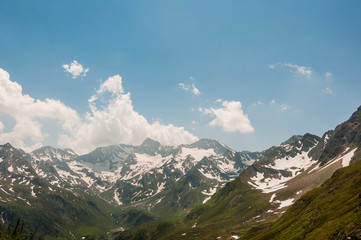 Fototapeta na wymiar Timmelsjoch, Hochalpenstrasse, Passstrasse, Bergstrasse, Südtirol, Berge, Sommer, Italien