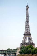 Fototapeta premium The Famous and Beautiful Eiffel Tower of Paris in France