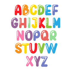 Cartoon colorful abc set