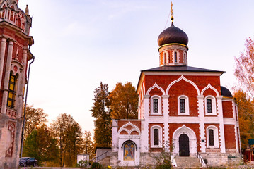 Fototapeta na wymiar Church at the new St. Nicholas Cathedral. Mozhaisk Kremlin, Peter and Paul Church. Old orthodox Church.