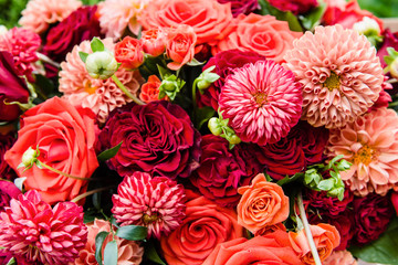 Close up of a bouquet of spring flowers
