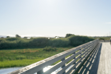 motion blur for Boat Launch Dock at Palo Alto in the early sunset sunlight - California, USA