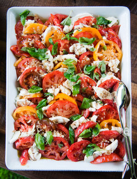 Caprese salad ready to serve