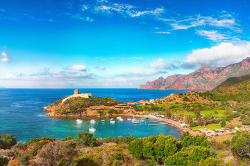 Girolata bay in natural reserve of Scandola