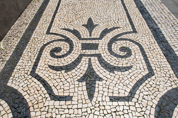 Traditional Cobble Street Pattern in Porto in Portugal