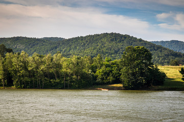 Gruza lake near the Kragujevac in Serbia, popular for fishing and camping, in summer.
