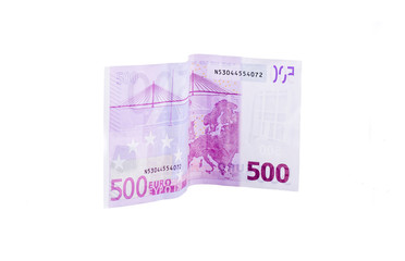 Banknote 500 euro isolated on white