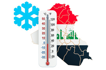 Extreme cold in Iraq concept. 3D rendering