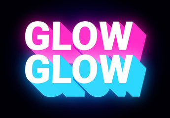 3D Glowing Text Effect