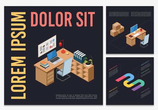 Proposal Layout with Office-Themed Illustrations