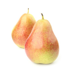 Ripe fresh juicy pears isolated on white