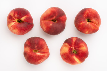 Fresh organic saturn peaches