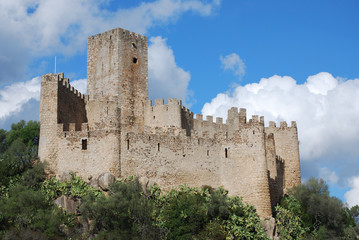 Fototapeta na wymiar Beautiful castle with blue sky and white clouds