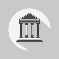 Obraz premium Bank flat vector icon in black and white on a circle