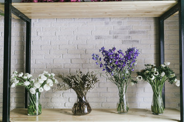 Beautiful bouquets of flowers in a vase