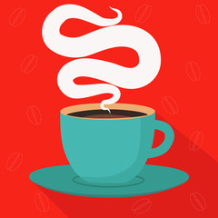 Cup of hot coffee vector  illustration