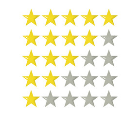 Fototapeta premium 5 star rating icon 3d illustration. Isolated badge for website or app