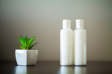 Shower supplies. Composition cosmetic products of spa treatment