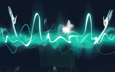 Young headphones dj nightlife entertainment concepts equipment