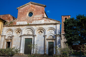 Fototapeta na wymiar Church San Michele degli Scalzi located in Piazza San Michele degli Scalzi in the eastern part of Pisa built on 1178