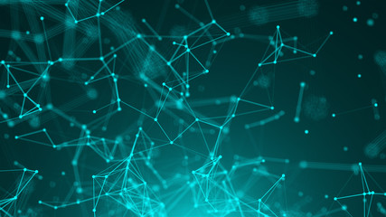 Abstract connection dots. Technology background. Network concept. 3d rendering