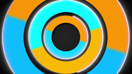 3d colorful circles, stroke shapes, 3d rendering computer generated background