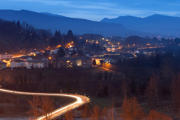 View from Belluno at night
