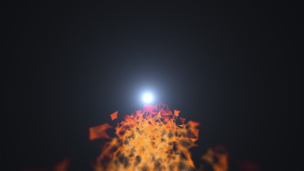 Discovering technology abstraction, light and long tail in the space, 3d rendering computer generated background