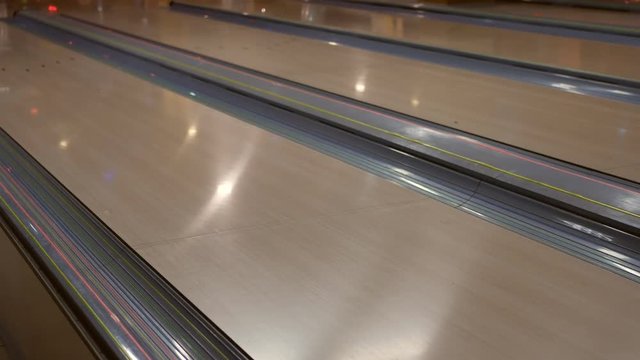 Bowling ball on bowling alley