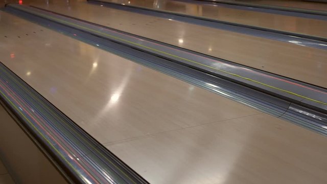 Bowling ball on bowling alley