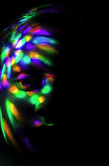 Fashion make-up from a young model close-up. make-up art.