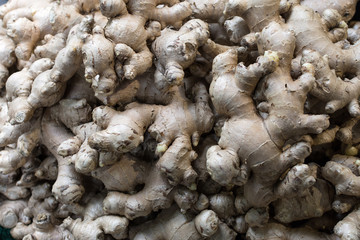 Heap of ginger at the market