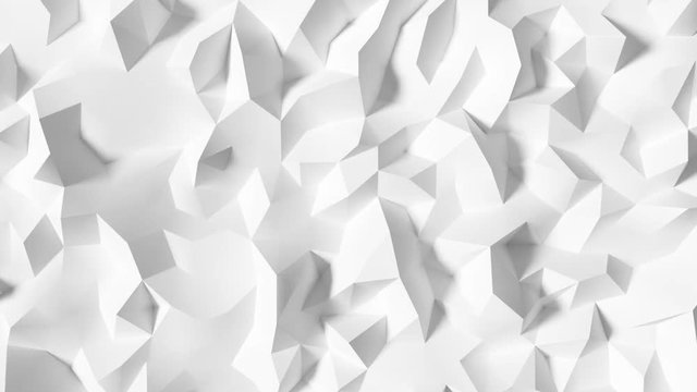 Abstract low poly surface motion background. Moving polygonal plane