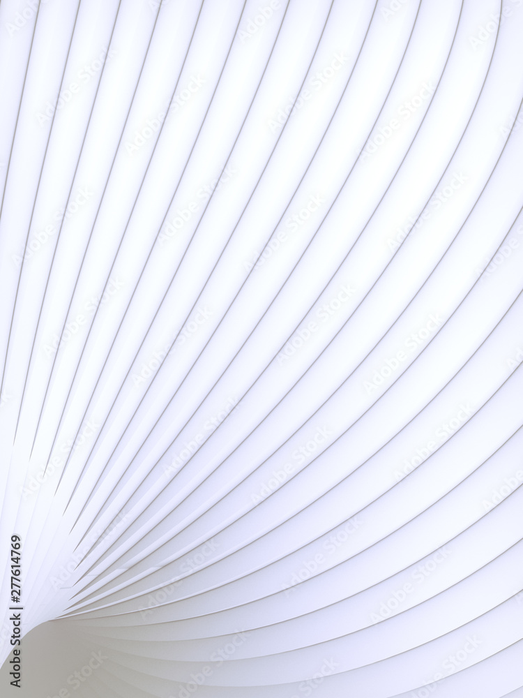 Poster White striped futuristic pattern surrounded by light mist. Computer generated geometric shape. 3d render illustration