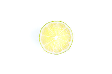 Half of lime isolated on white background