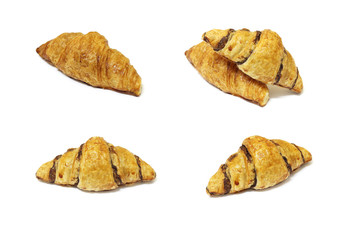 bread in a bakery on white background.