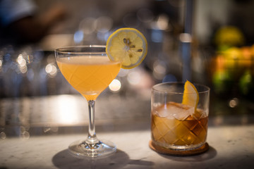 A sweet alcoholic beverage is served at an upscale restaurant