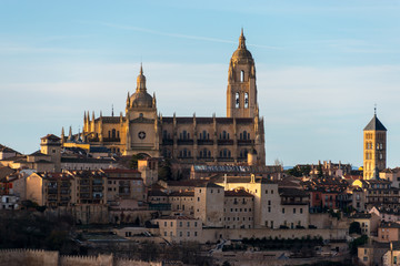 The Segovia cathedral, a Gothic style Roman Catholic cathedral and the tallest tower in Spain