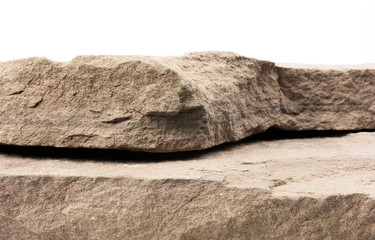 Rock Mountain Overlap on white background, Blank for design, mock up for display products.